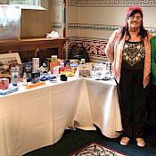 Emily and Josie at the raffle table 