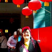 Emily with chinese lanterns